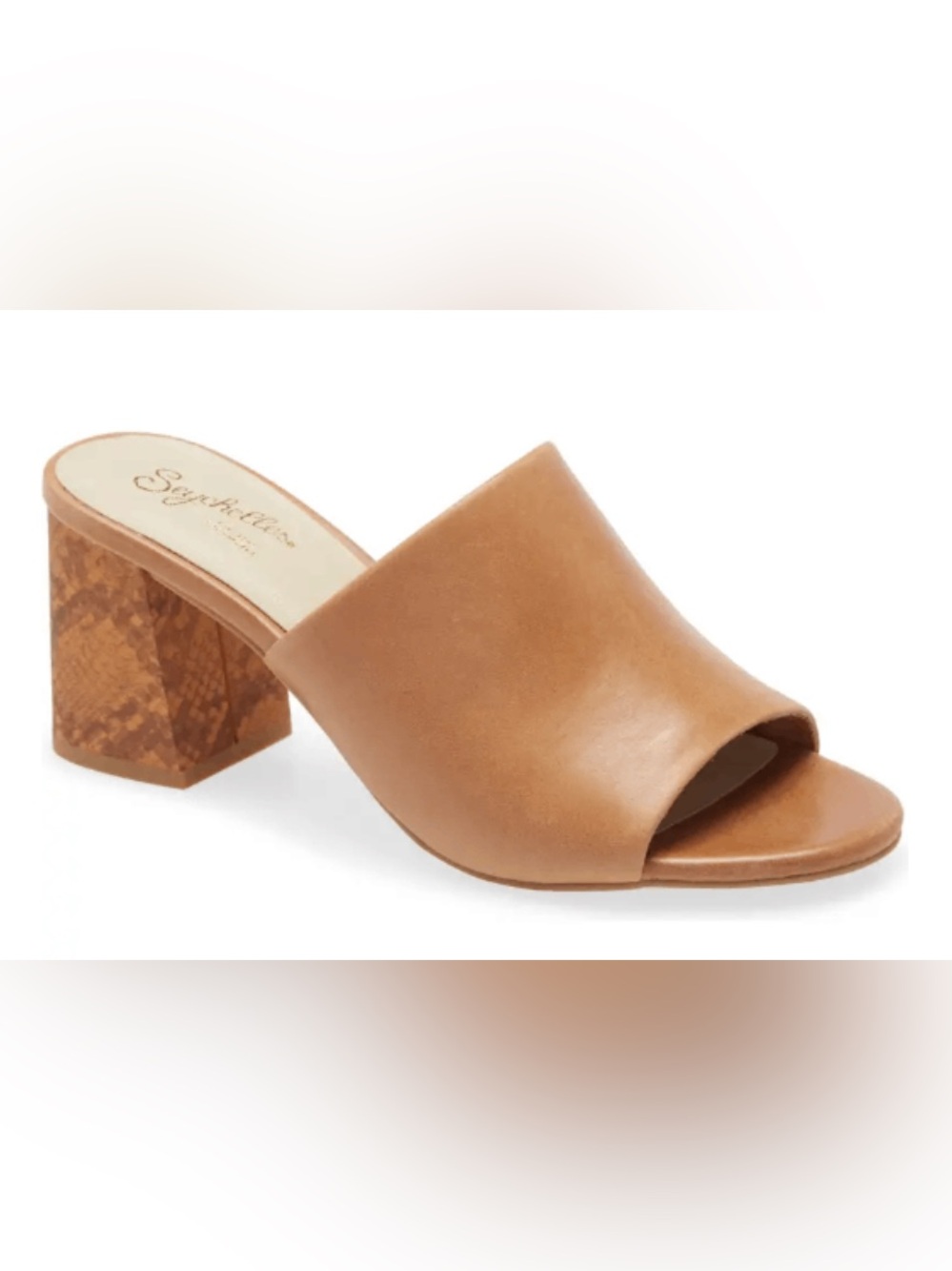 Seychelles Commute Mule w/ Snake Skin Heel